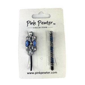 Pink Pewter Bobby Pin Set Periwinkle /Silver